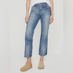 AG Adriano Goldschmied Light Blue High Rise Straight Jeans